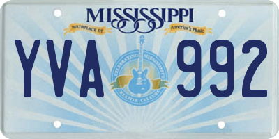 MS license plate YVA992