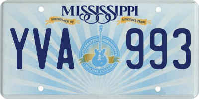 MS license plate YVA993