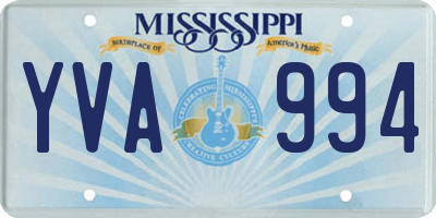 MS license plate YVA994
