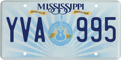 MS license plate YVA995