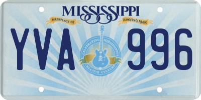 MS license plate YVA996