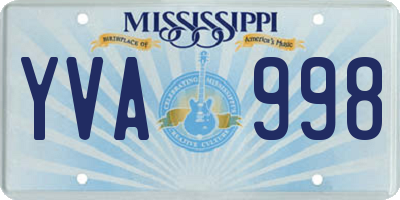 MS license plate YVA998