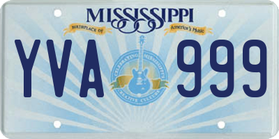 MS license plate YVA999