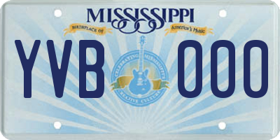 MS license plate YVB000