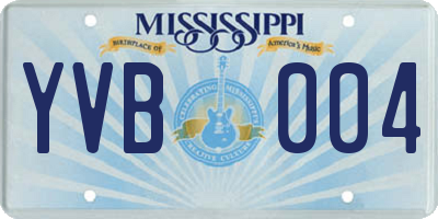 MS license plate YVB004