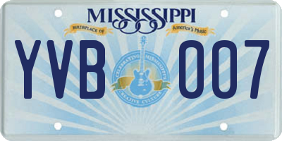 MS license plate YVB007