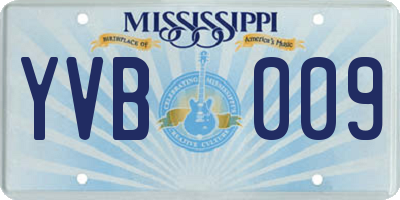 MS license plate YVB009
