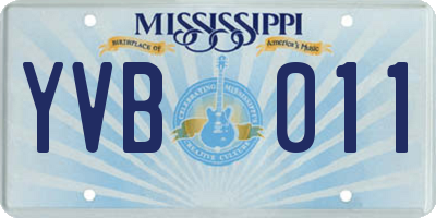 MS license plate YVB011