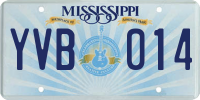 MS license plate YVB014