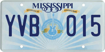 MS license plate YVB015