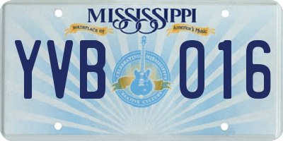 MS license plate YVB016