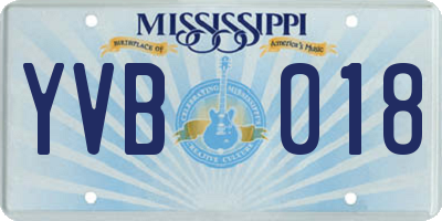 MS license plate YVB018