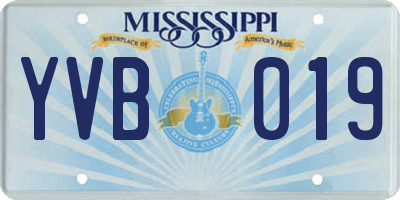 MS license plate YVB019