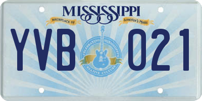 MS license plate YVB021