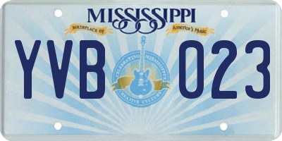 MS license plate YVB023