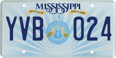 MS license plate YVB024