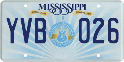 MS license plate YVB026