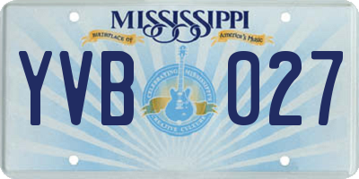 MS license plate YVB027
