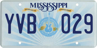 MS license plate YVB029