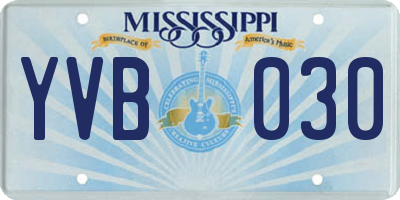 MS license plate YVB030