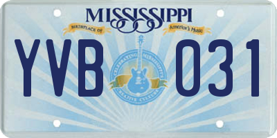 MS license plate YVB031