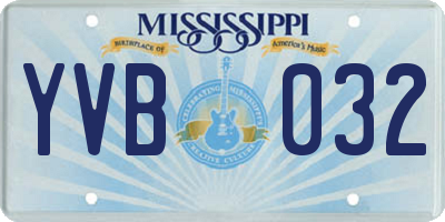 MS license plate YVB032