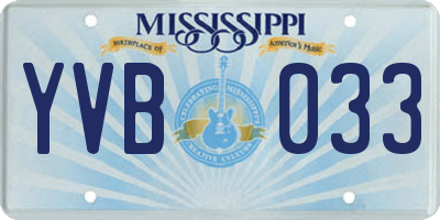 MS license plate YVB033