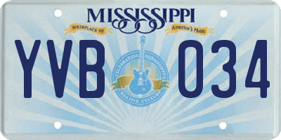 MS license plate YVB034