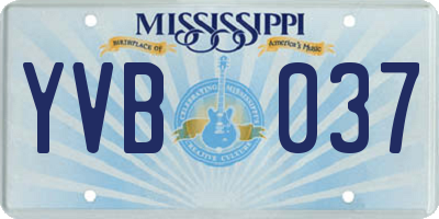 MS license plate YVB037