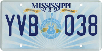 MS license plate YVB038