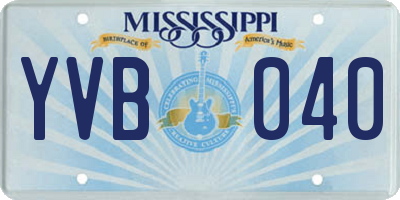 MS license plate YVB040