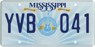 MS license plate YVB041
