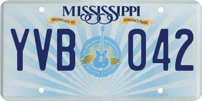 MS license plate YVB042
