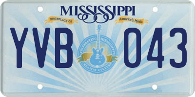 MS license plate YVB043