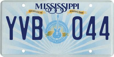 MS license plate YVB044
