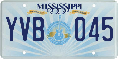 MS license plate YVB045