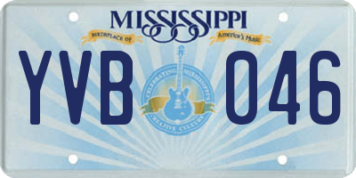 MS license plate YVB046
