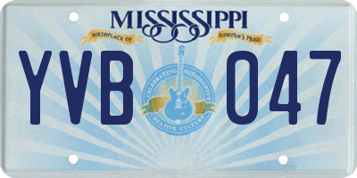 MS license plate YVB047