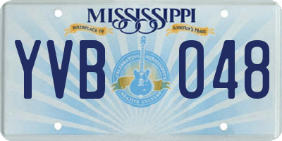 MS license plate YVB048
