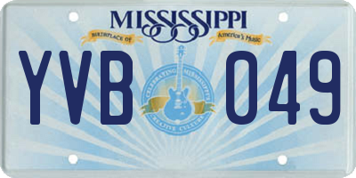 MS license plate YVB049