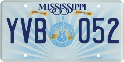 MS license plate YVB052