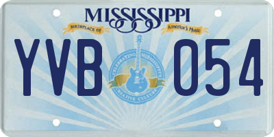 MS license plate YVB054