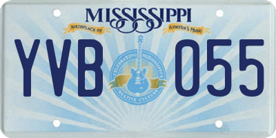 MS license plate YVB055