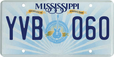 MS license plate YVB060