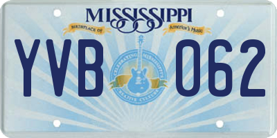 MS license plate YVB062