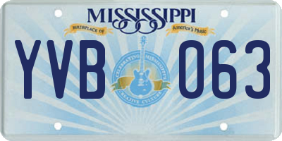 MS license plate YVB063