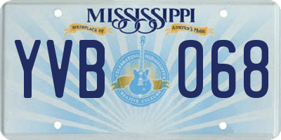 MS license plate YVB068