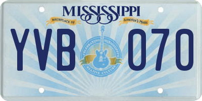MS license plate YVB070