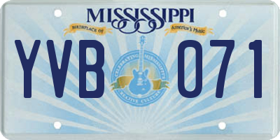 MS license plate YVB071