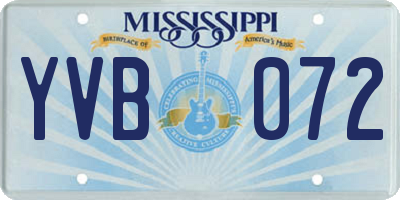 MS license plate YVB072